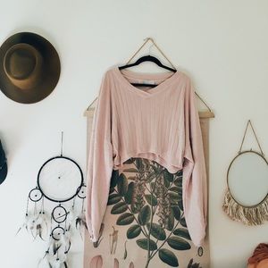 Long sleeve cropped sweater